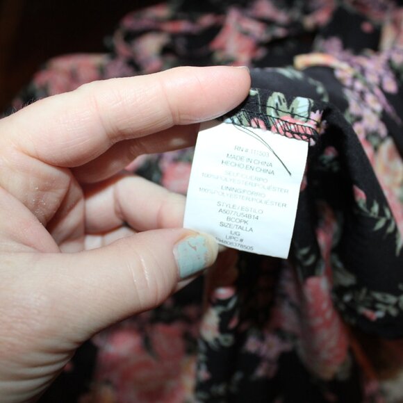 Lily Rose Pink Floral Print Dress - Size Large - Picture 11 of 12